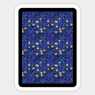 Blue Leaf Pattern Sticker